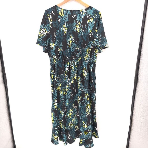 Torrid Midi Dress Flutter Sleeve Ruffles Pockets Abstract Party Wedding 2X - Picture 3 of 15